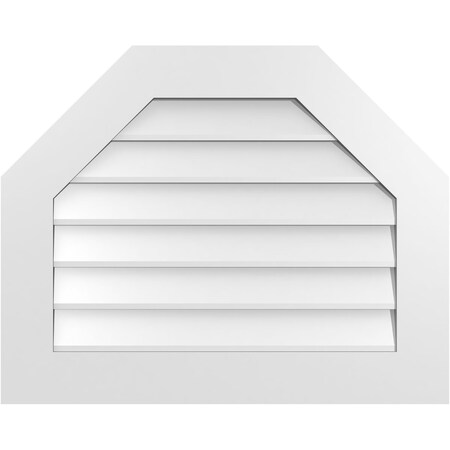 Ekena Millwork Octagonal Top Surface Mount PVC Gable Vent w/ 3-1/2"W x 1"P Standard Frame, 30"W x 24"H GVPOT30X2401SN